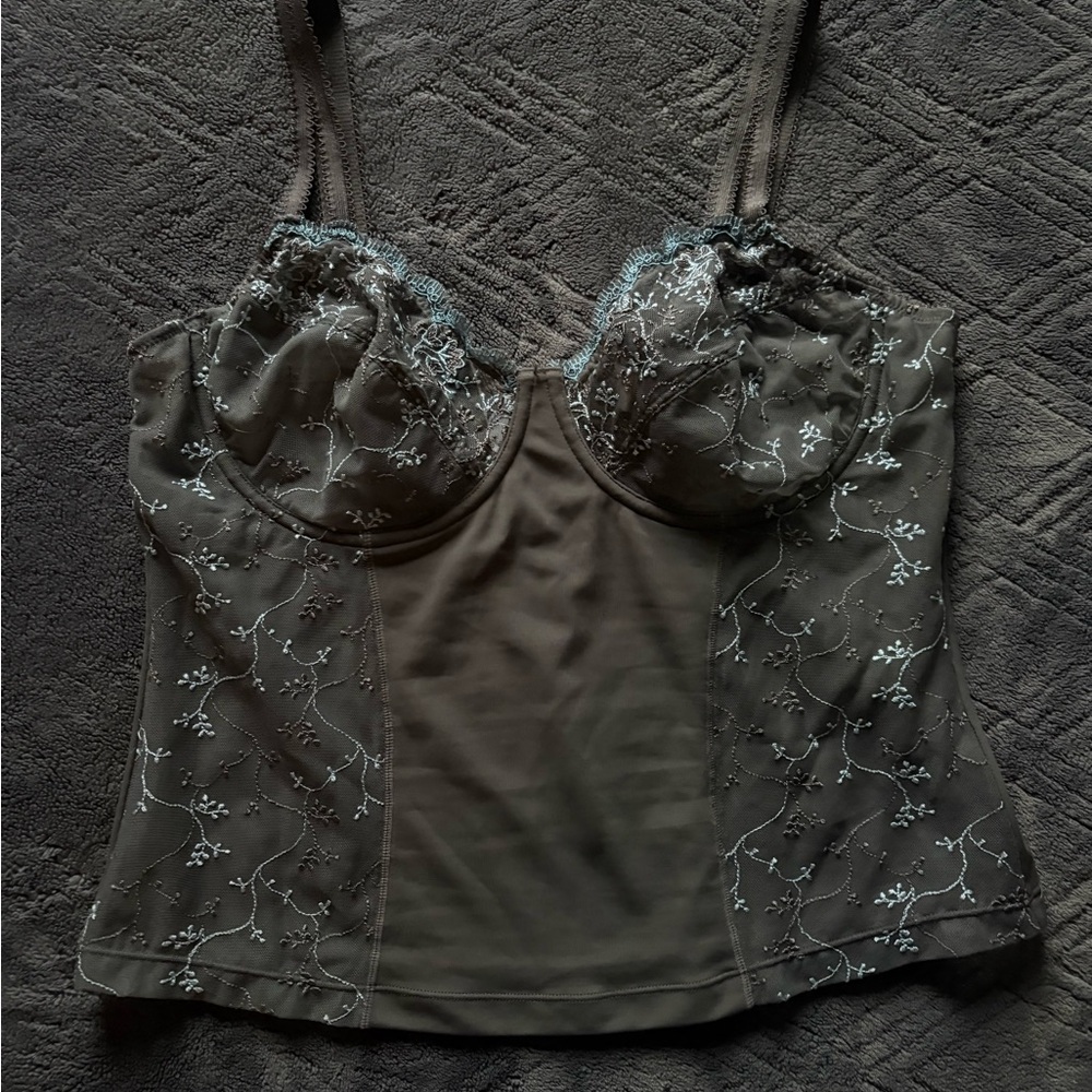 Elegant Grey Lace Camisole